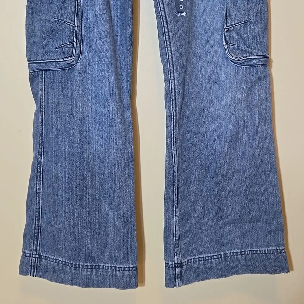 Vintage Old Navy‎ True Y2K Wide Leg Cargo Jeans Girls 14 New Old Stock Utility